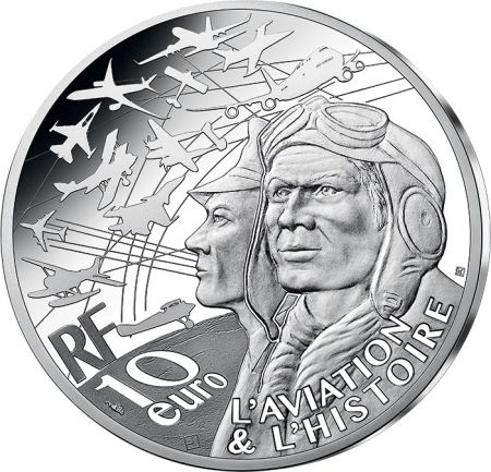 France - Monnaie de Paris Alpha Jet et la Patrouille de France - 10 Euros Argent Colorisé BE 2021 FRANCE (MDP)