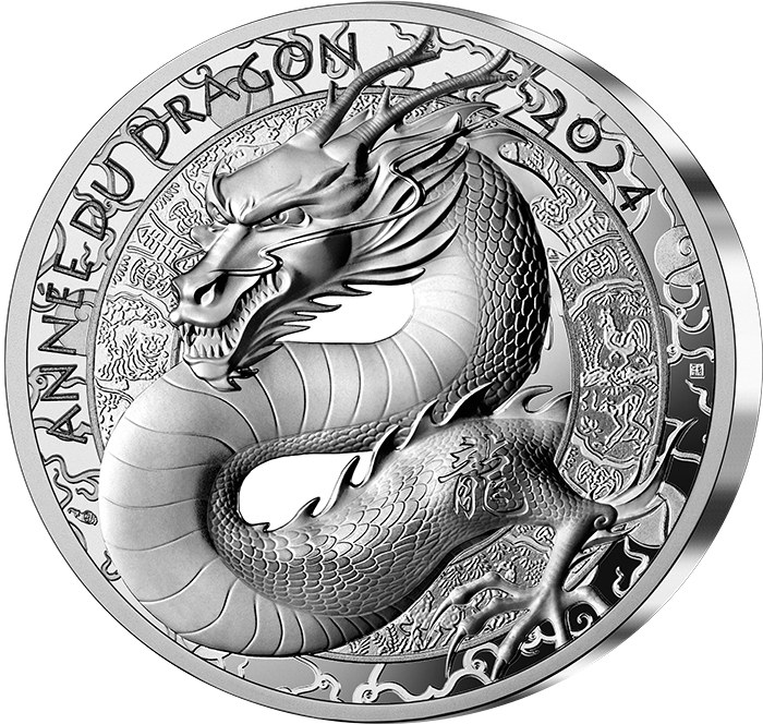 France - Monnaie de Paris Année du Dragon - 20 Euros Argent BE