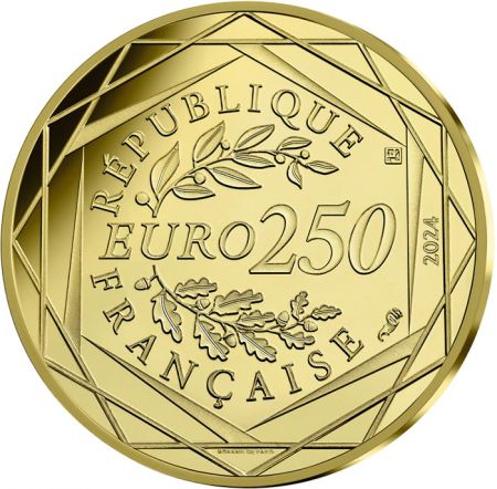France - Monnaie de Paris Arc de Triomphe - 250 Euros Or 2024 (MDP) - La France accueille les Jeux - Mascottes Paris 2024