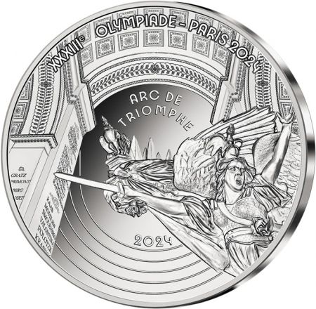 France - Monnaie de Paris Arc de Triomphe - Héritage - Paris 2024 - 10 Euros Argent BE 2024