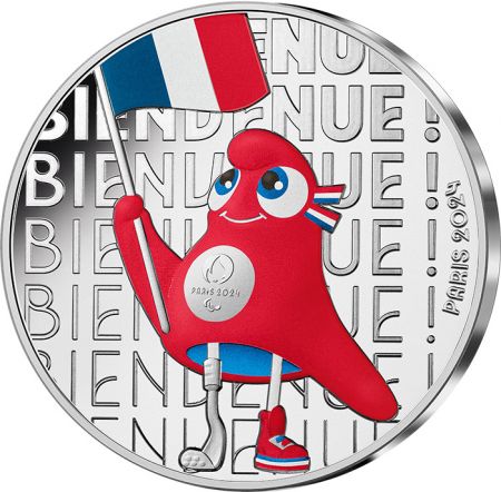 France - Monnaie de Paris Bienvenue - 50 Euros Argent Couleur FRANCE 2023 (MDP) - Les Phryges - Les Mascottes de Paris 2024 - Va