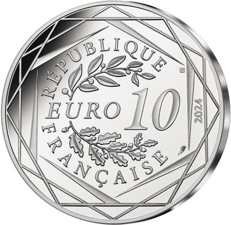 France - Monnaie de Paris Cathédrale de Strasbourg - 10 Euros Argent Couleur 2024 (MDP) - La France accueille les Jeux - Mascott