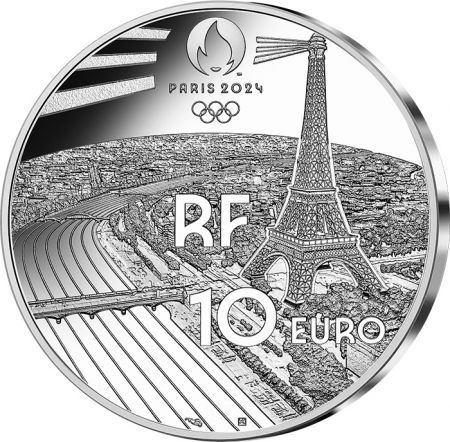France - Monnaie de Paris Certificat N°1 - Saut à la Perche - PARIS 2024 - 10  Argent BE 2024 - COLLECTION SPORT (12/15)