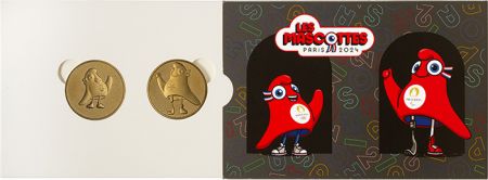 France - Monnaie de Paris Coffret 2 Médailles - Mascotte Jeux Olympiques et Mascotte Jeux paralympiques Paris 2024
