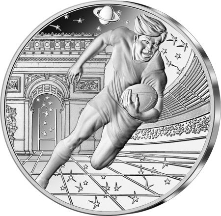 France - Monnaie de Paris Coupe du Monde de Rugby - Emblème - 10 Euros Argent BE 2023