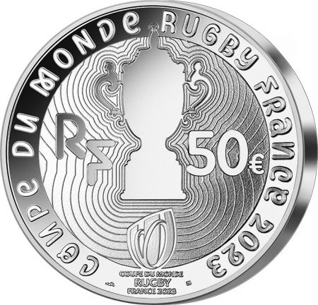 France - Monnaie de Paris Coupe du Monde de Rugby - Emblème - 50 Euros Argent (5 onces) BE 2023