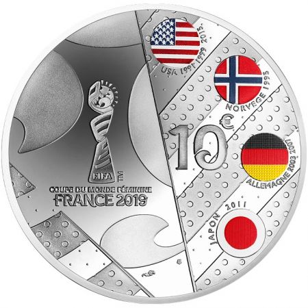France - Monnaie de Paris Coupe du Monde Féminine FIFA - AMÉRIQUE - 10 Euros Argent BE 2019 FRANCE (MDP)