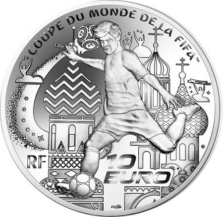 France - Monnaie de Paris COUPE DU MONDE FOOTBALL FIFA RUSSIE 10 Euros Argent BE 2018 (MDP)