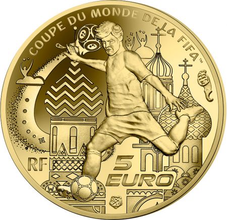 France - Monnaie de Paris COUPE DU MONDE FOOTBALL FIFA RUSSIE 5 Euros Or BE FRANCE 2018 (MDP)