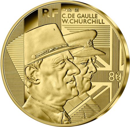 France - Monnaie de Paris De Gaulle - Churchill - 50 Euros OR (1/4 Oz) BE 2021 FRANCE (MDP)