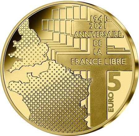 France - Monnaie de Paris De Gaulle - Churchill - Couples Binationaux - 5 Euros OR BE 2021 FRANCE (MDP)