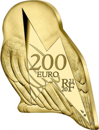 France - Monnaie de Paris Harry Potter - Hedwige (Chouette) - 200 Euros Or BE FRANCE 2021