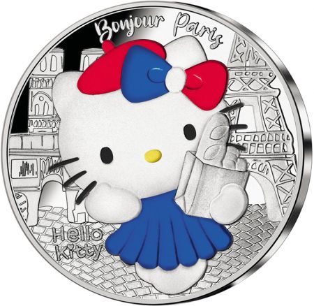 France - Monnaie de Paris Hello Kitty - Bonjour Paris - 10 Euros Argent couleur BE 2024