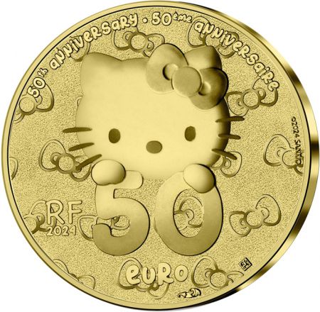 France - Monnaie de Paris Hello Kitty - Bonjour Paris - 50 Euros OR BE 2024