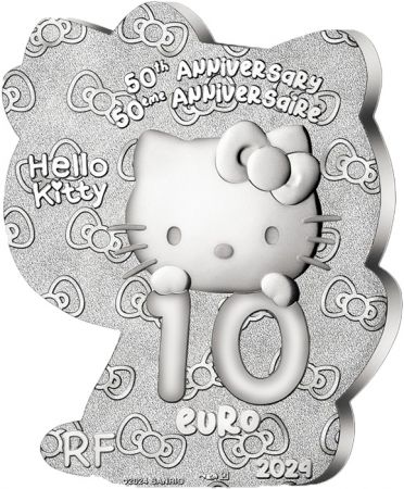 France - Monnaie de Paris Hello Kitty - pièce de forme - 10 Euros Argent BE 2024