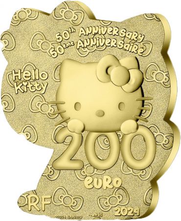 France - Monnaie de Paris Hello Kitty - pièce de forme - 200 Euros (1 once) OR BE 2024