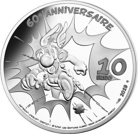 France - Monnaie de Paris Idéfix - 10 Euros Argent BE FRANCE 2019 (MDP) 60 ans d\'Astérix