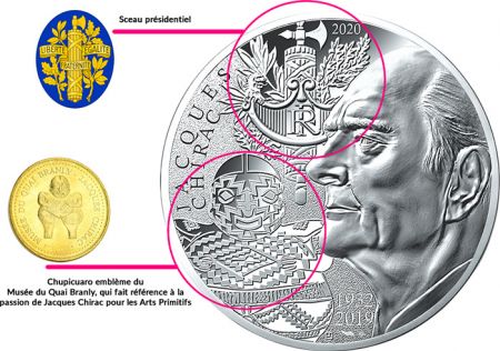 France - Monnaie de Paris Jacques CHIRAC - LOT de 10 X 10 Euros Argent 2020 FRANCE (MDP)