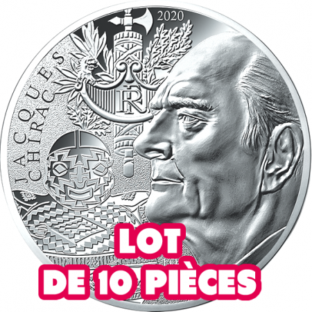 France - Monnaie de Paris Jacques CHIRAC - LOT de 10 X 10 Euros Argent 2020 FRANCE (MDP)