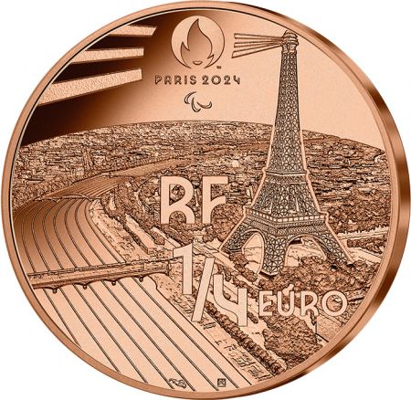France - Monnaie de Paris Jeux Olympiques et Paralympiques PARIS 2024 - LOT 4 X 1/4 € FRANCE 2022 - PARIS 2024 - Cyclisme sur pi