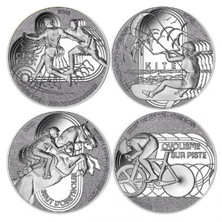 France - Monnaie de Paris Jeux Olympiques et paralympiques PARIS 2024 - LOT 4 X 10  Argent BE FRANCE 2022 - PARIS 2024 - Cyclis