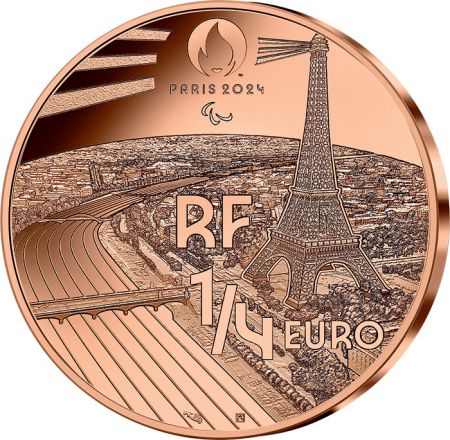 France - Monnaie de Paris Jeux Olympiques PARIS 2024 - 1/4  FRANCE 2021 - PARIS 2024 - TENNIS FAUTEUIL - COLLECTION SPORT (3/15