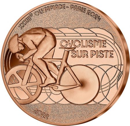 France - Monnaie de Paris Jeux Olympiques PARIS 2024 - 1/4  FRANCE 2022 - PARIS 2024 - Cyclisme sur piste - COLLECTION SPORT (4