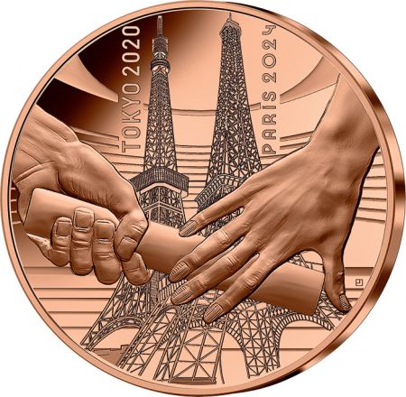 France - Monnaie de Paris Jeux Olympiques PARIS 2024 - 1/4 Euro FRANCE 2021 - PASSAGE DE RELAIS TOKYO PARIS