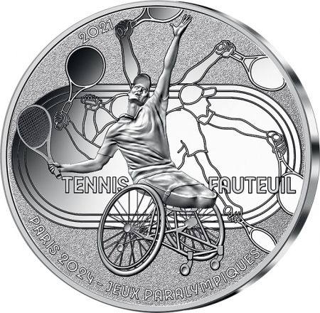 France - Monnaie de Paris Jeux Olympiques PARIS 2024 - 10  Argent BE FRANCE 2021 - PARIS 2024 - TENNIS FAUTEUIL - COLLECTION SP