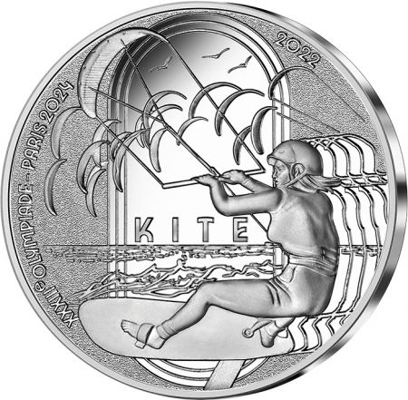 France - Monnaie de Paris Jeux Olympiques PARIS 2024 - 10  Argent BE FRANCE 2022 - PARIS 2024 - Kite - COLLECTION SPORT (6/15)