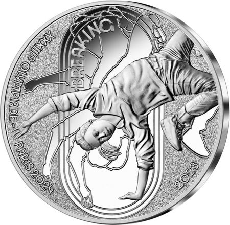 France - Monnaie de Paris Jeux Olympiques PARIS 2024 - 10  Argent BE FRANCE 2023 - PARIS 2024 - Breaking - COLLECTION SPORT (9/