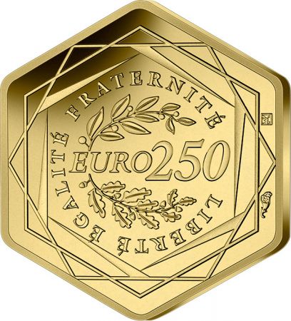 France - Monnaie de Paris Jeux Olympiques PARIS 2024 - 250 Euros OR FRANCE 2021 - pièce hexagonale