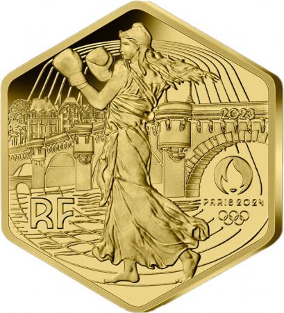 France - Monnaie de Paris Jeux Olympiques PARIS 2024 - 250 Euros OR FRANCE 2023 - La Semeuse - pièce hexagonale