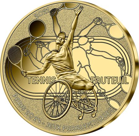 France - Monnaie de Paris Jeux Olympiques PARIS 2024 - 50 Euros OR BE FRANCE 2021 - TENNIS FAUTEUIL - COLLECTION SPORT (3/15)