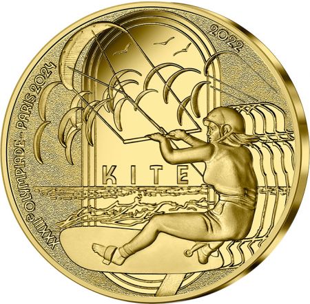 France - Monnaie de Paris Jeux Olympiques PARIS 2024 - 50 Euros OR BE FRANCE 2022 - Kite - COLLECTION SPORT (6/15)