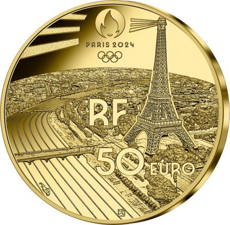 France - Monnaie de Paris Jeux Olympiques PARIS 2024 - 50 Euros OR BE FRANCE 2023 - Golf - COLLECTION SPORT (8/15)