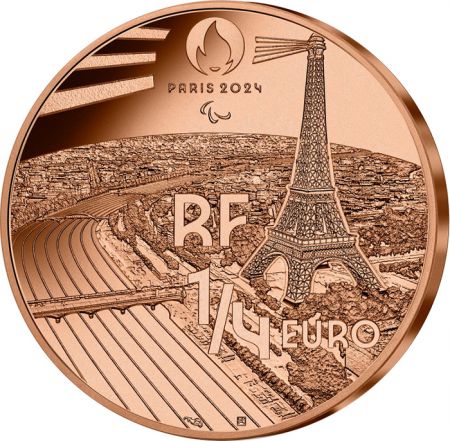 France - Monnaie de Paris Jeux Paralympiques PARIS 2024 - 1/4  FRANCE 2023 - PARIS 2024 - Basket Fauteuil - COLLECTION SPORT (1