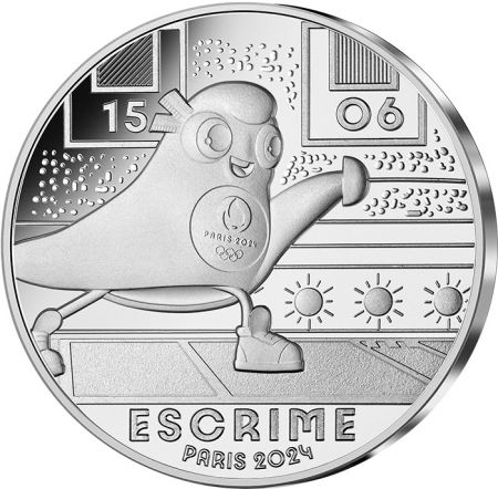 France - Monnaie de Paris L\'Escrime - 10 Euros Argent FRANCE 2023 (MDP) - Les Phryges - Mascottes de Paris 2024 - Vague 1
