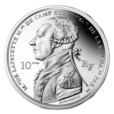 France - Monnaie de Paris La Fayette - Histoire de l\'Humanité 10 Euros Argent BE FRANCE 2020 (MDP)