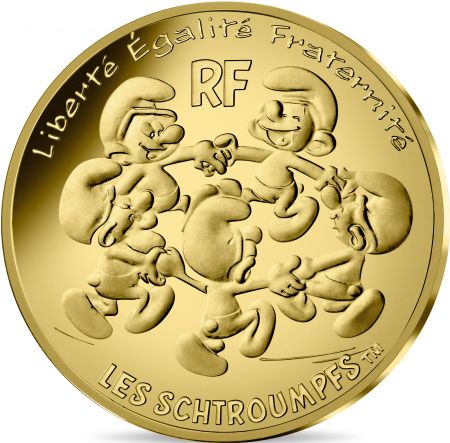 France - Monnaie de Paris La Ronde des Schtroumpfs - 200 Euros Or FRANCE 2020 (MDP) - Les Schtroumpfs