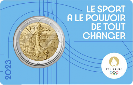 France - Monnaie de Paris La Semeuse - Paris 2024 - 2 euros commémo. 2023 BU Coincard 1