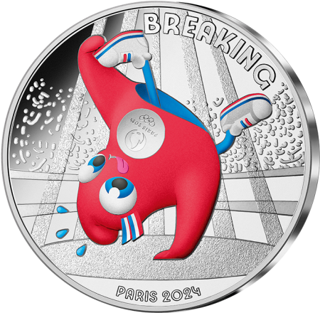 France - Monnaie de Paris Le Breaking - 10 Euros Argent Couleur 2023 (MDP) - Les Phryges - Mascottes de Paris 2024 - Vague 2