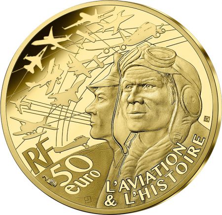France - Monnaie de Paris Le Curtis P-40 - 50 Euros Or (1/4 Oz) BE 2023 (MDP)