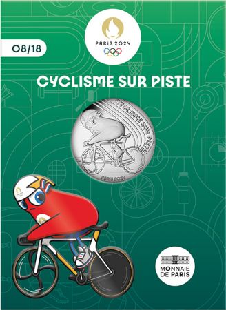 France - Monnaie de Paris Le Cyclisme sur piste - 10 Euros Argent FRANCE 2023 (MDP) - Les Phryges - Mascottes de Paris 2024 - Va