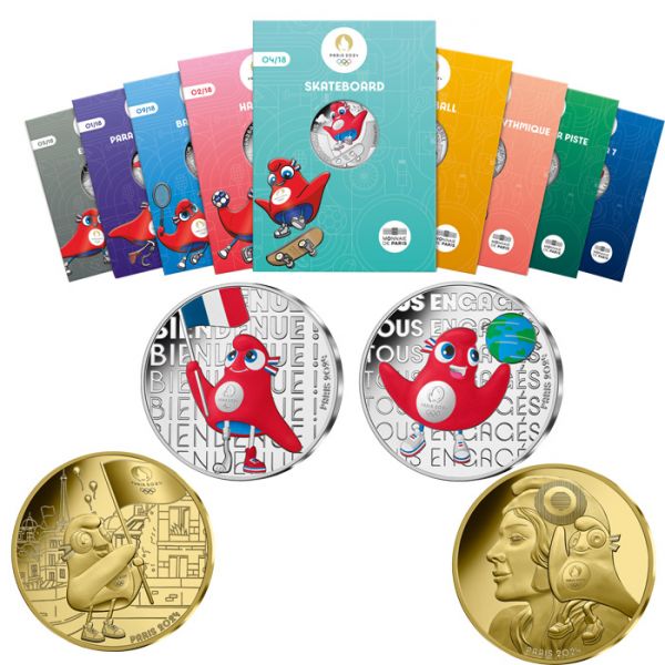 Monnaie de 50€ en argent - Mascotte - Jeux Olympiques 2024 Tous