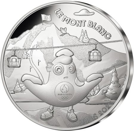 France - Monnaie de Paris Le Mont Blanc - 10 Euros Argent 2024 (MDP) - La France accueille les Jeux - Mascottes Paris 2024 - Vag