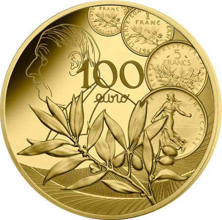 France - Monnaie de Paris Le Nouveau Franc - 100 Euros OR (1/2 Oz) Semeuse BE 2020 FRANCE (MDP)