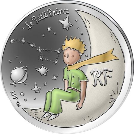 France - Monnaie de Paris Le Petit Prince et la Lune - 10 Euros Couleur Argent BE FRANCE 2021 75 ans du Petit Prince