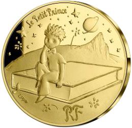 France - Monnaie de Paris Le Petit Prince et son livre - 50 Euros 1/4 Oz Or BE FRANCE 2021 75 ans du Petit Prince