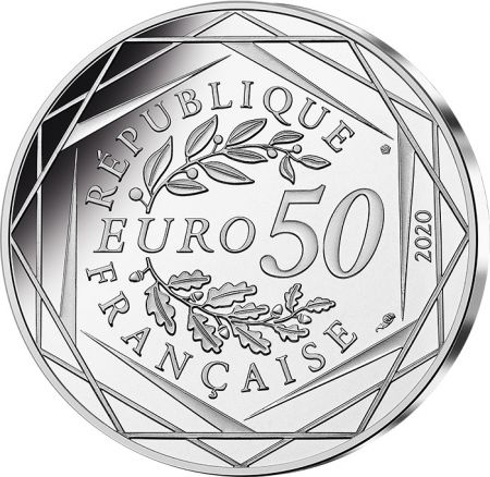 France - Monnaie de Paris Le Schtroumpf amoureux et la Schtroumpfette - 50 Euros Argent Couleur FRANCE 2020 (MDP) - Les Schtroum